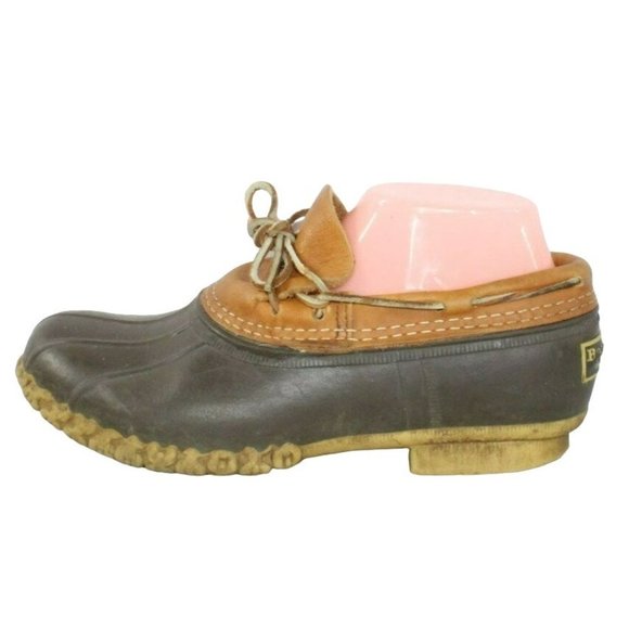 L.L. Bean Shoes - LL Bean Brown Leather Rubber Slip On Moccasin Low Ankle Duck Boots Size 7 M
